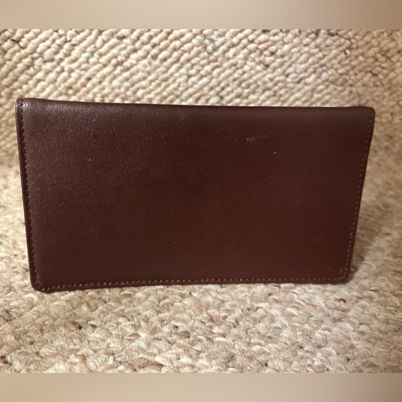 Brown Leather Checkbook Wallet Cover - Picture 8 of 8